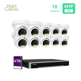 16CH 4K PoE IP Camera System with (10) 6MP Night ColorVu Cameras, 4TB HDD (KIT1610T5C)