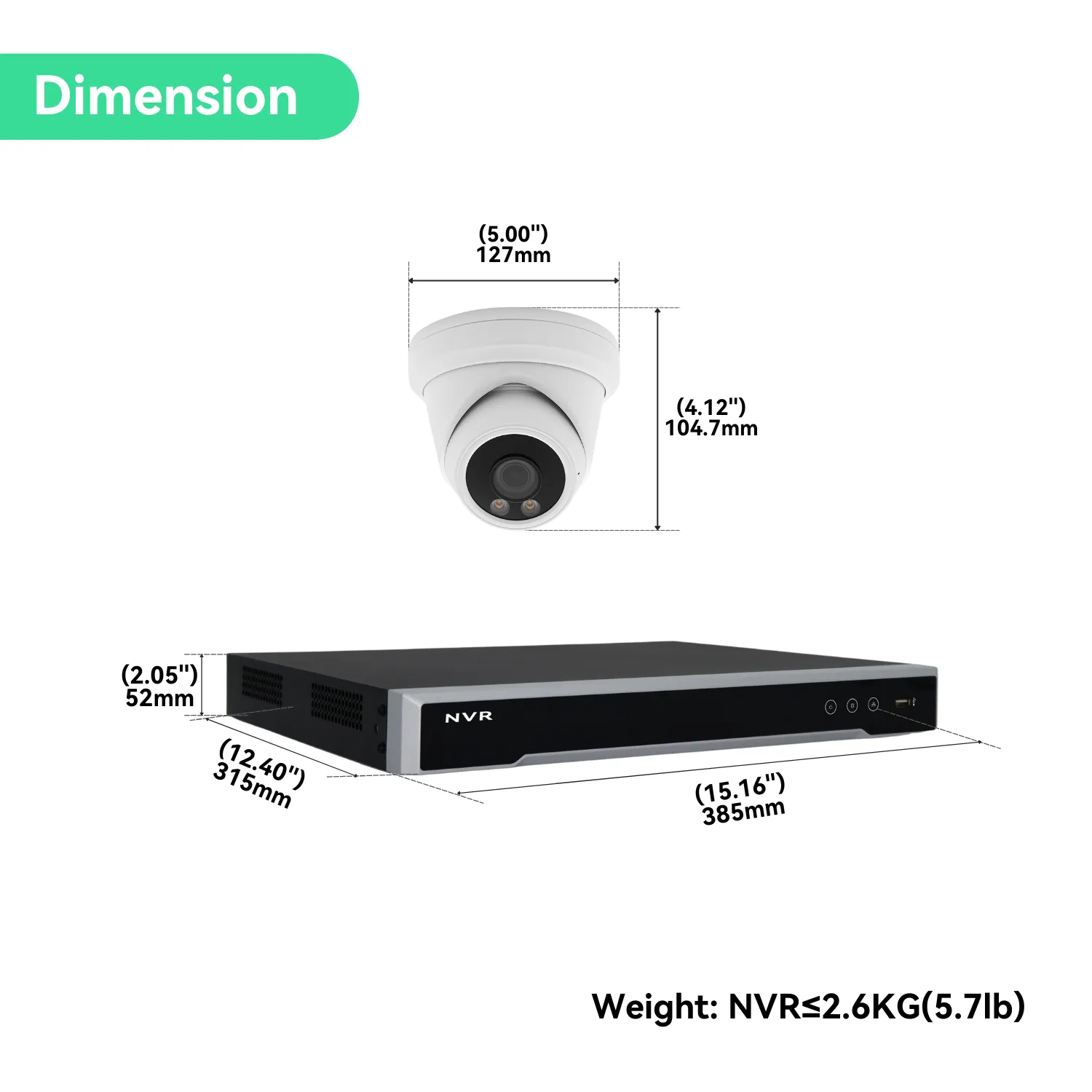 16CH PoE IP Camera System with (12) 6MP Night ColorVu Turret Cameras, 4TB HDD