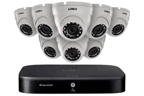 2K Super HD 8-Channel Security System with Eight 2K (5MP) Dome Cameras, Advanced Motion Detection and Voice Control