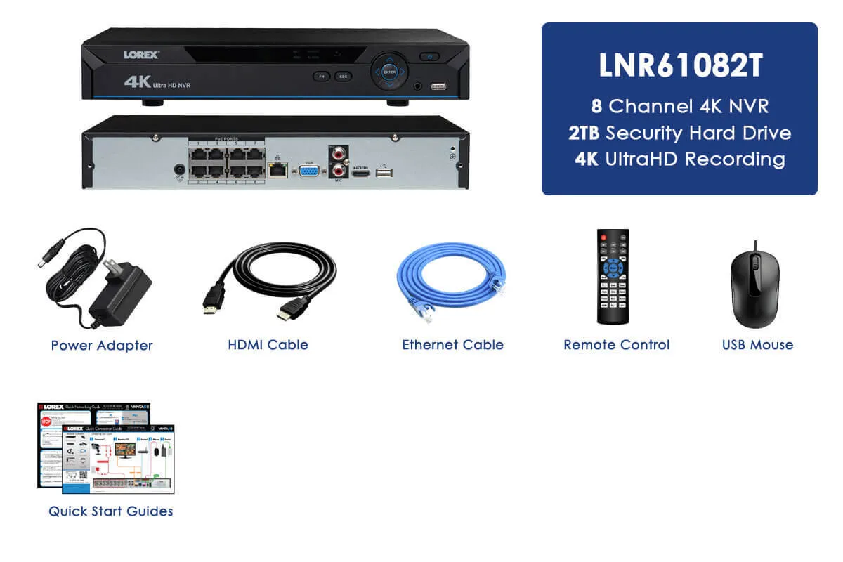 4K NVR with 8 Channels and Lorex Cloud Remote Connectivity