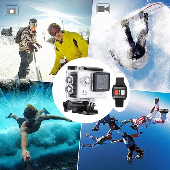 4K  Waterproof All Digital UHD WiFi Camera   RF Remote And Accessories