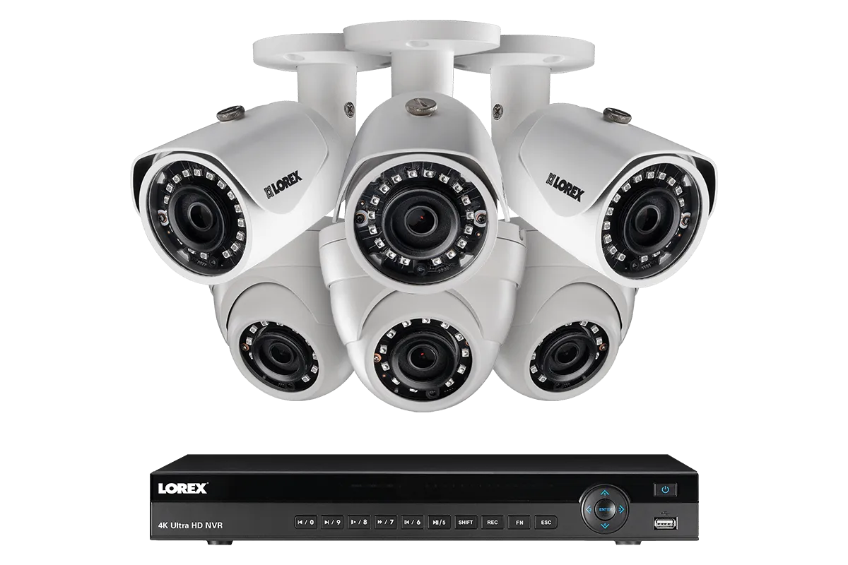 8 Channel 2K Home Security System with 6 Weatherproof IP Cameras, 130FT Color Night Vision