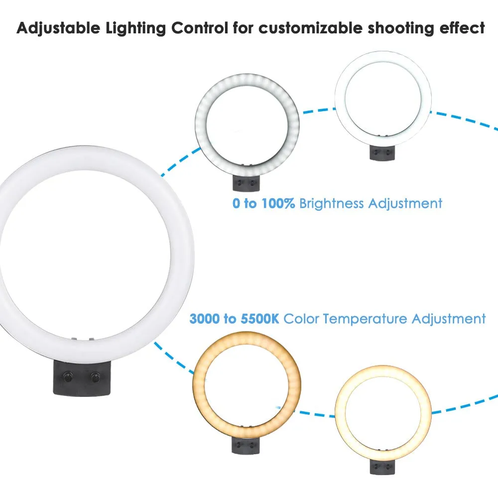 8in 10w Dimmable LED Ring Light Photography Video