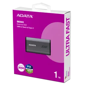 ADATA SE880 1TB Portable USB Type-C 3.2 Gen 2x2 Portable SSD - Titanium 鈦合金 (AELI-SE880-1TCGY)