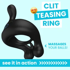 Amante Dual-Function Clit Teasing & Ball Massaging Cock Ring - Dual Head Design for Enhanced Pleasure