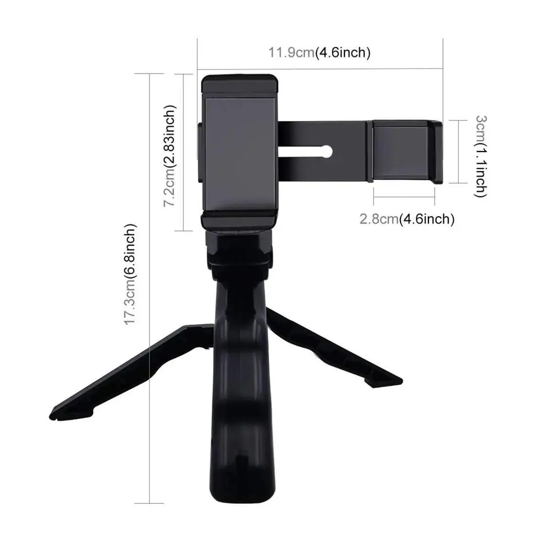 AMZER Foldable Tripod With Smartphone Fixing Clamp 1/4 inch Holder-Smartphone Tripod