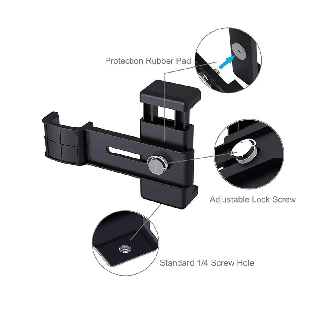 AMZER Foldable Tripod With Smartphone Fixing Clamp 1/4 inch Holder-Smartphone Tripod