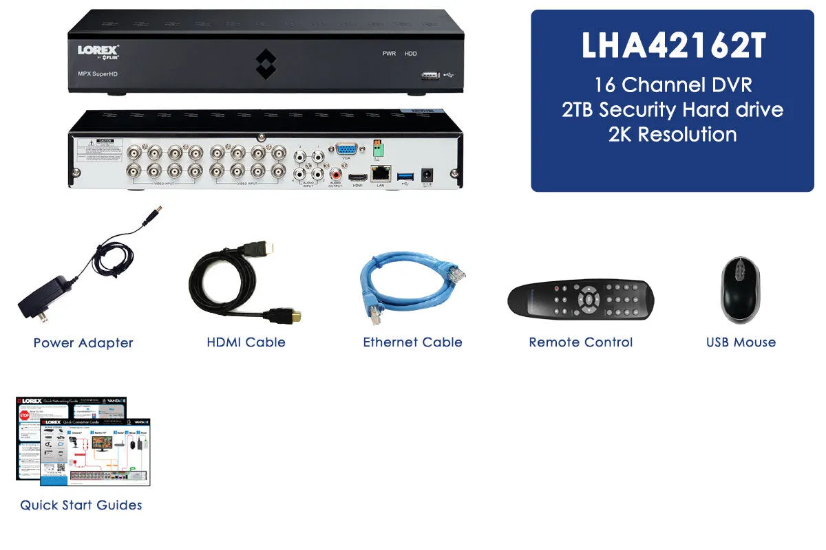 Analog 4MP HD security system DVR - 16 channel