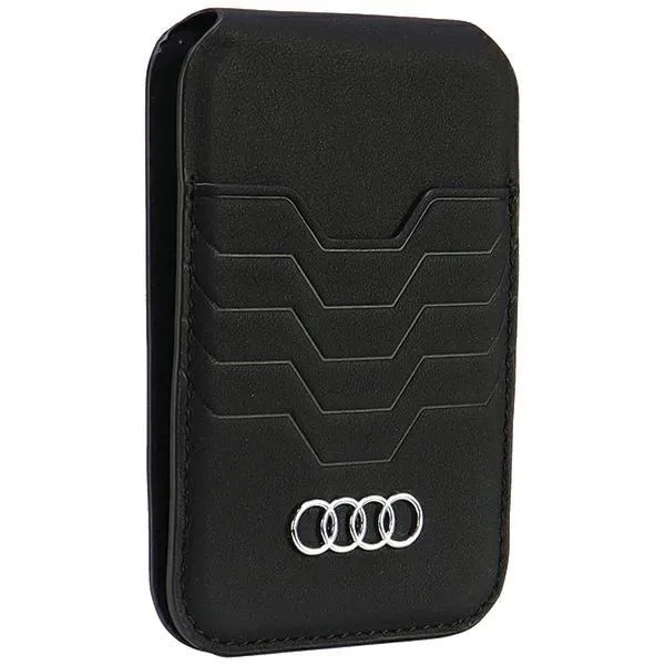 Audi Leather Wallet Card MagSafe Magentic with Stand Black - AU-MSCH-GT-D3-BK