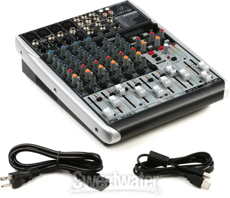 Behringer Xenyx QX1204USB Premium 12-Input 2/2-Bus Mixer with XENYX Mic Preamps and Compressors, Klark Teknik Multi-FX Processor, Wireless Option and USB/Audio Interface