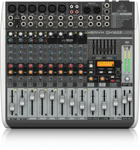 Behringer Xenyx QX1222USB Mixer with USB | Effects | Recording and Editing Software Bundle