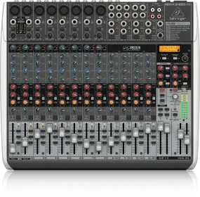 Behringer XENYX QX2222USB Premium 22-Input 2/2-Bus Mixer with XENYX Mic Preamps and Compressors, Klark Teknik Multi-FX Processor, Wireless Option and USB/Audio Interface