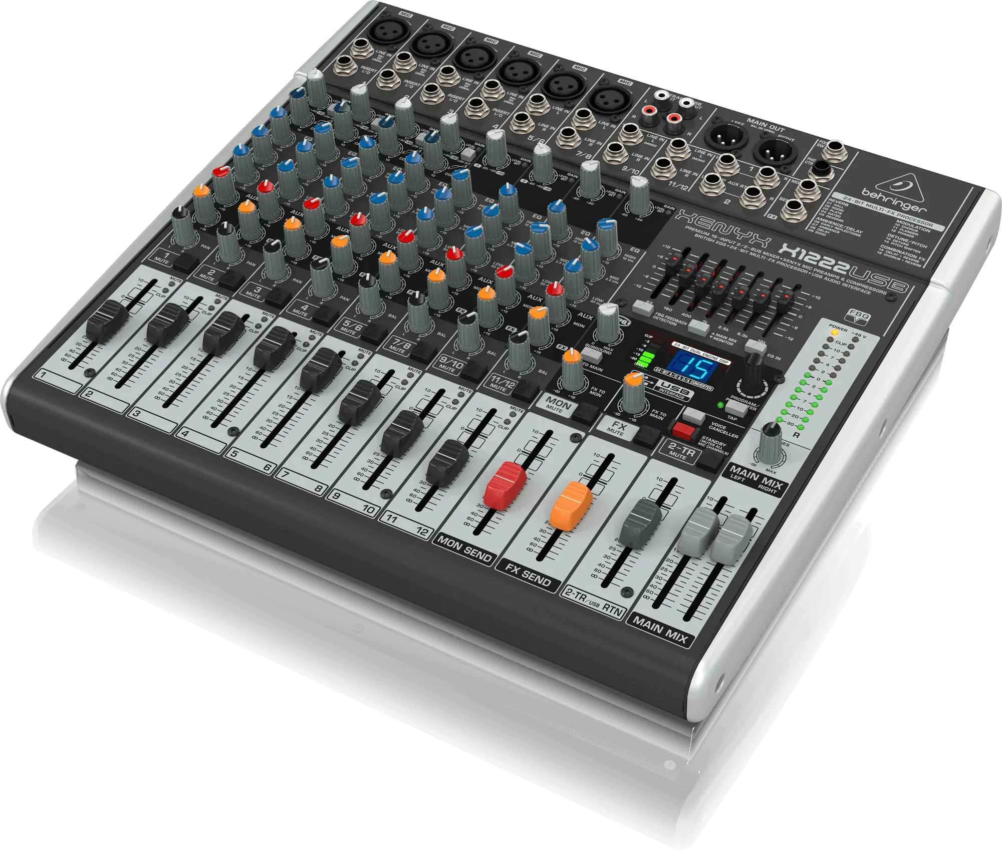 Behringer Xenyx X1222USB 12-channel Mixer with USB and Effects (Xenyx-X1222USB)