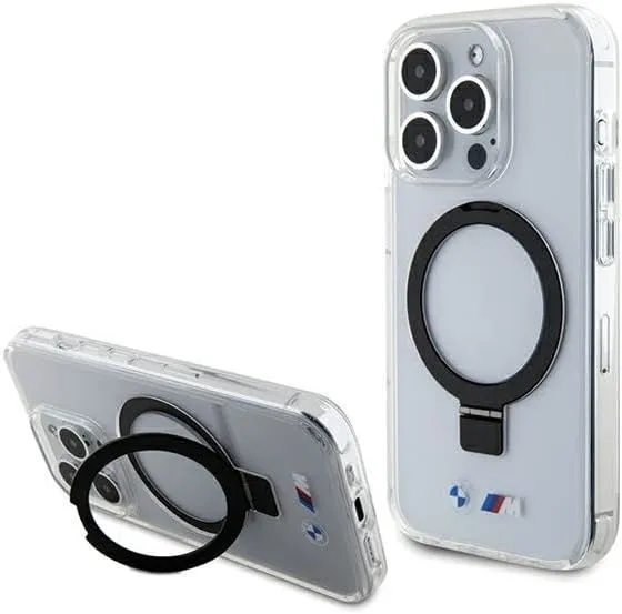 BMW M Series Hardcase with Ring Stand MagSafe for iphone 15 Pro 6.1" Clear - BMHMP15LURST