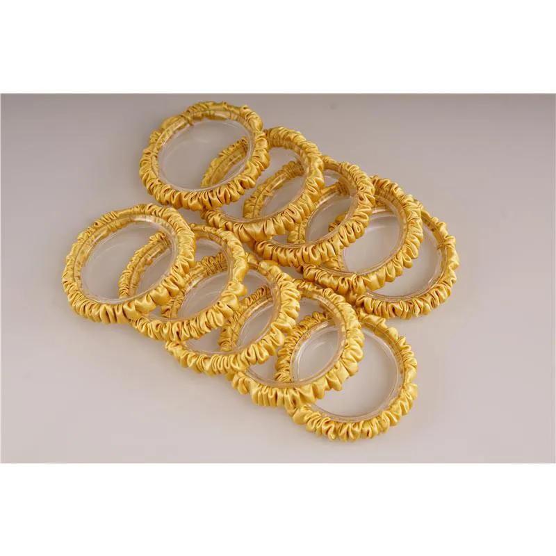 Bright Gold silk scrunchies mini