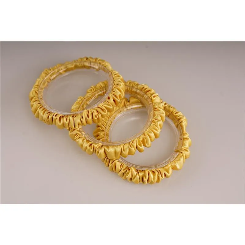 Bright Gold silk scrunchies mini