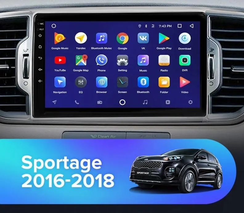 Car Dealz 10.2" Android 10.0 Kia Sportage 4 QL 2016-2018 In Dash Plus OEM Fascia