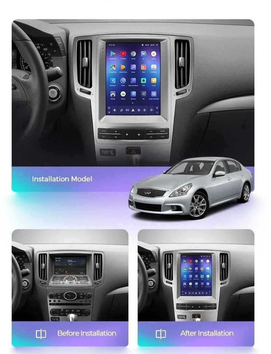 Car Dealz 11" Android 12.0 Infiniti G4 G25 G35 G37 Tesla Style 2006 - 2013 In Dash Plus OEM Fascia