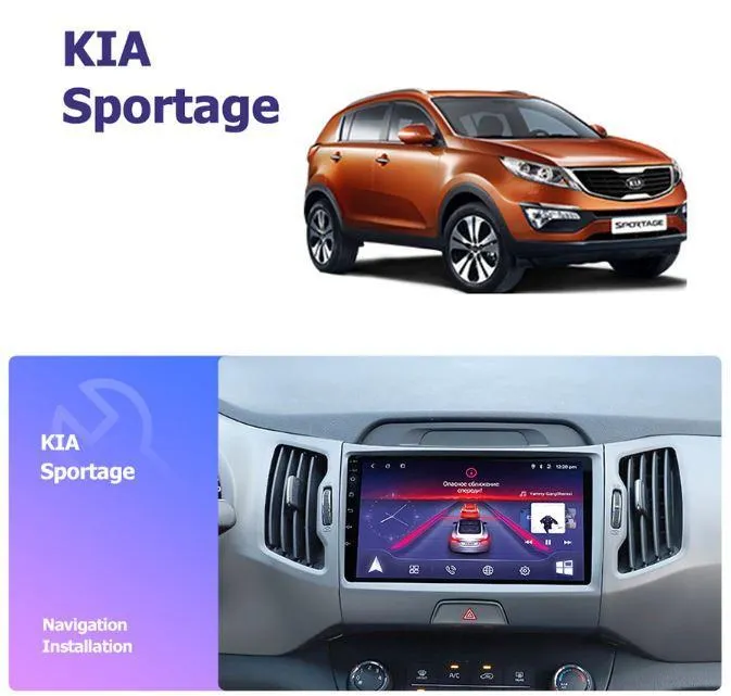 Car Dealz 9" Android 10.0 KIA Sportage 3 2010-2016 w CAM In Dash Plus OEM Fascia