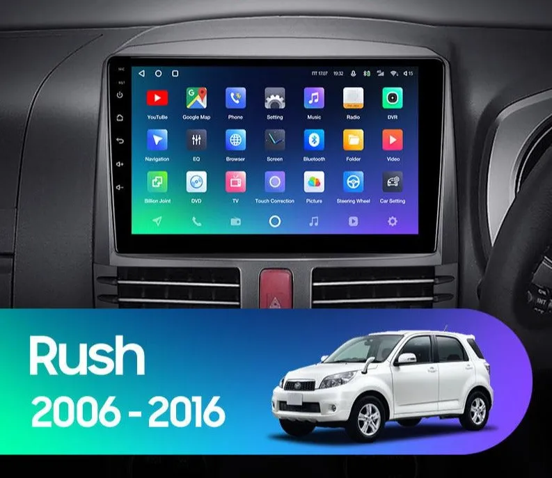 Car Dealz Premium Advanced 4G Data Model 10.2" Android 12.0 For Toyota Rush J200 1 2006 - 2016 In Dash Plus OEM Fascia