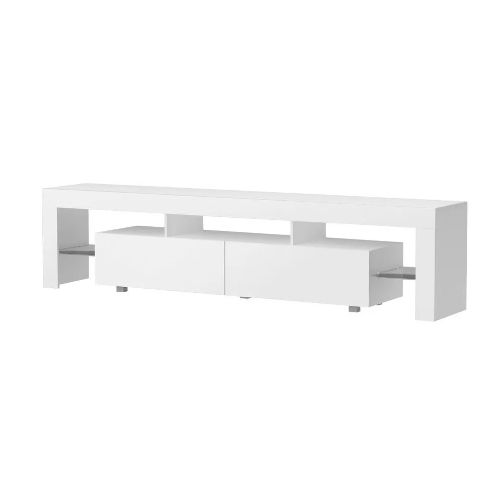 Customisable RGB LED TV Cabinet, 200cm, Gloss White - Artiss