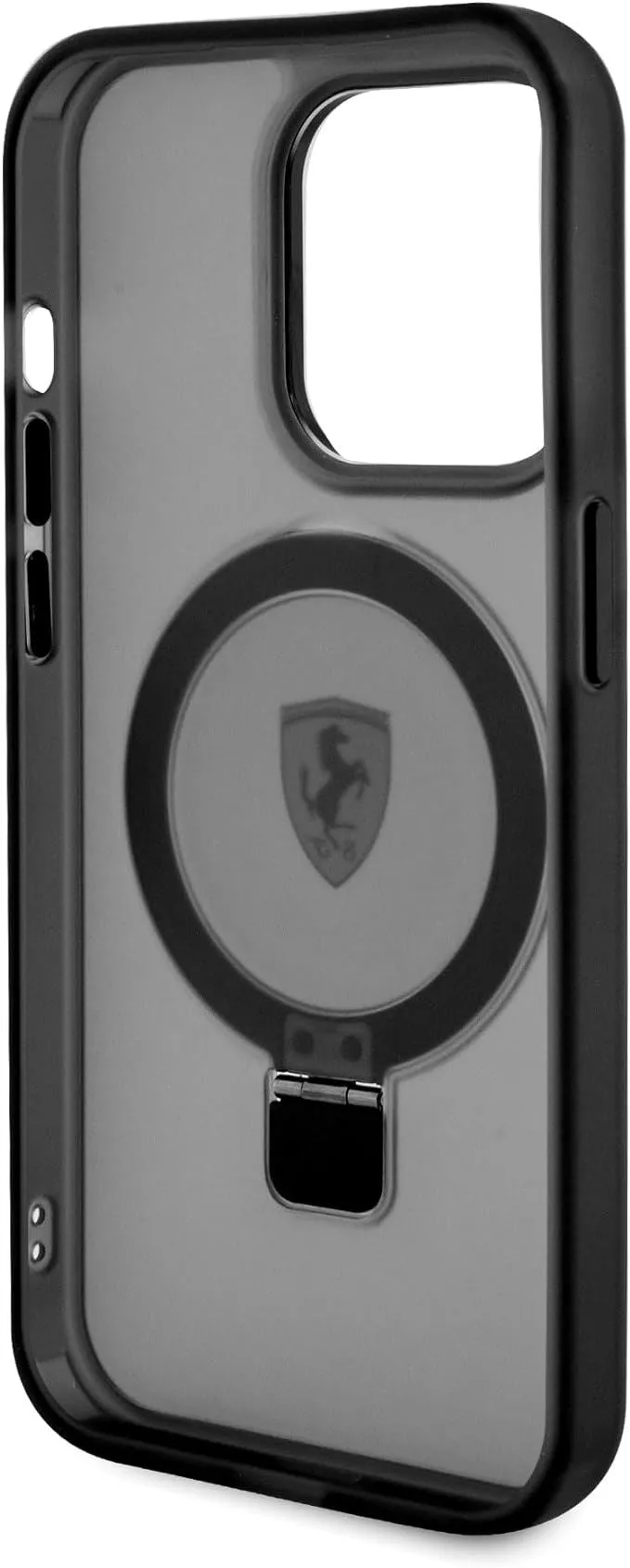 Ferrari Hardcase for iphone 15 Pro Max 6.7" with MagSafe & Ring Stand Black - FEHMP15LUSCAK