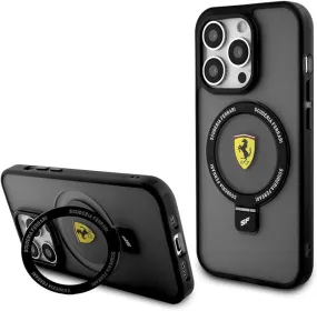 Ferrari Hardcase for iphone 15 Pro Max 6.7" with MagSafe & Ring Stand Black - FEHMP15LUSCAK