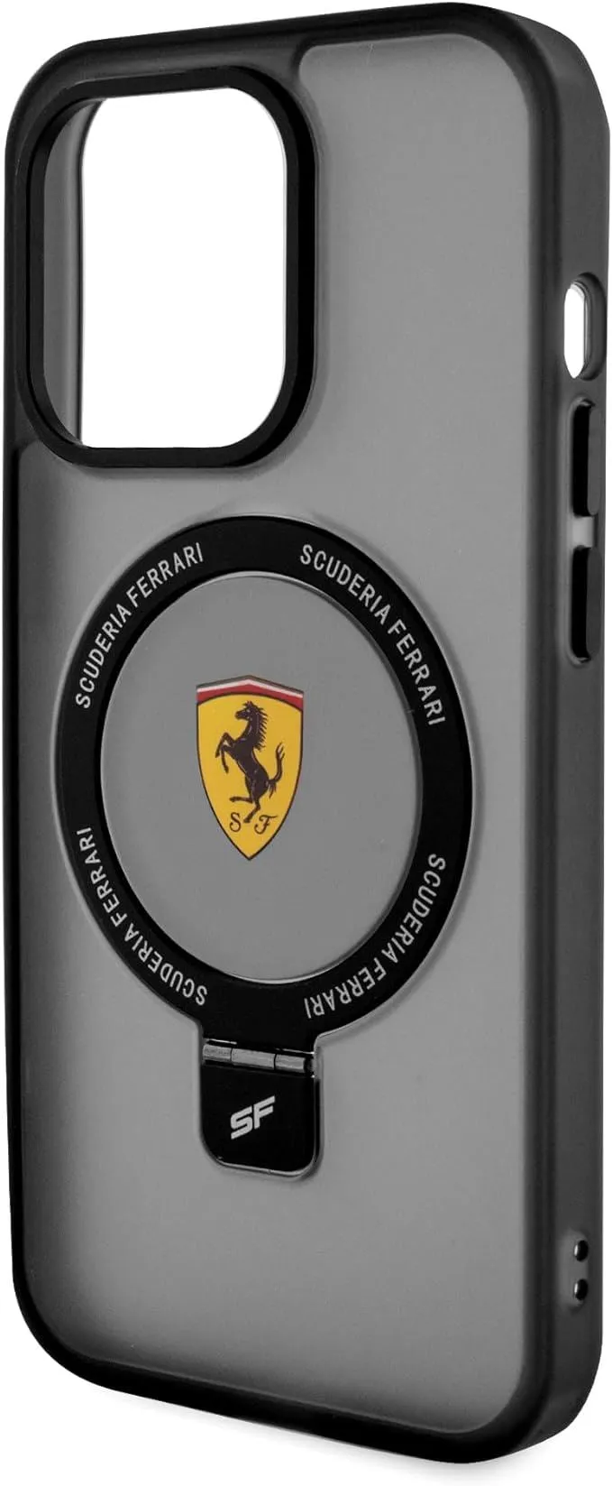 Ferrari Hardcase for iphone 15 Pro Max 6.7" with MagSafe & Ring Stand Black - FEHMP15LUSCAK