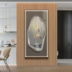 Futuristic Wall Art Tranquil Lake Crystal Deer