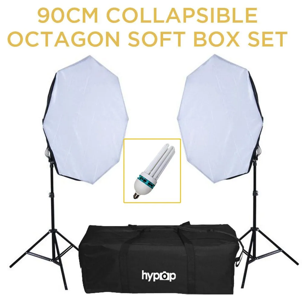 Hypop Double 90cm Octagon Collapsible Portable Softbox Lighting Set