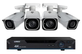 IP Camera System with 4 Ultra HD 4K Security Cameras & Lorex Cloud Connectivity