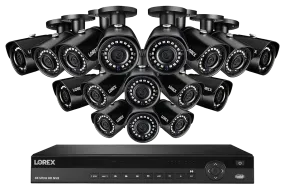 IP Security Camera System with 16-Channel NVR and 16 Weatherproof 2K (5MP) Cameras with Color Night Vision