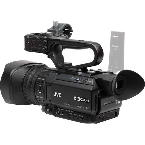 JVC GY-HM250 UHD 4K Streaming Camcorder W/ 64GB Memory Card, HDMI Cable, Case, LED Light, Cleaning Kit and More. Professional Bundle