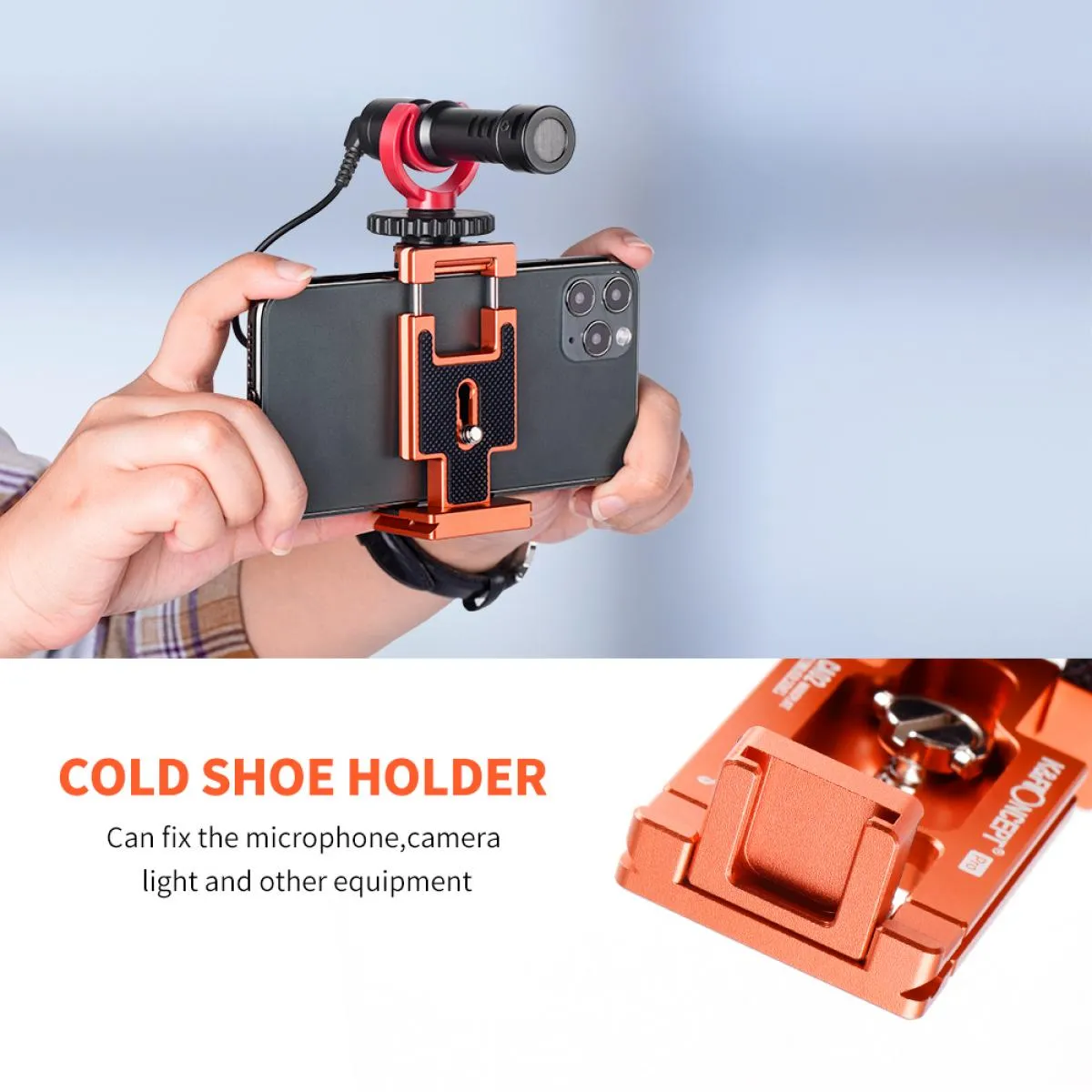 K&F Concept CA01 Aluminum Multi Quick Release Plate 2 in 1 Professional Camera Quick Release Plate for Tripod Camera Mobile Phone (Orange)