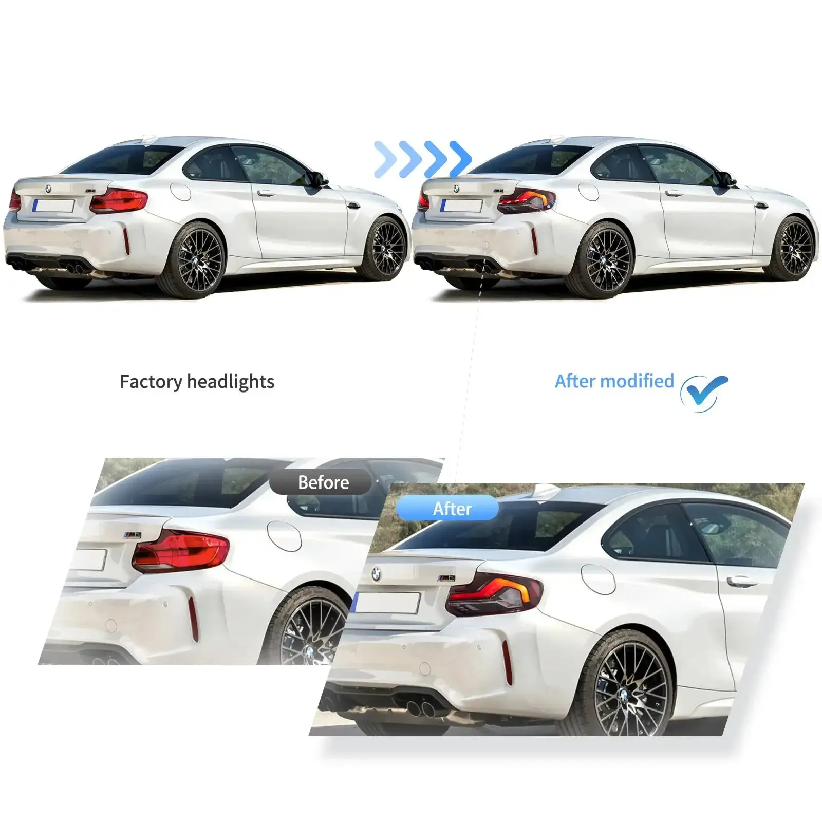 LED Tail Lights Assemly With Start-up Animation Effect (Pre-order) For 2014-2021 BMW 2 Series (F22 F23) M2 (F87）