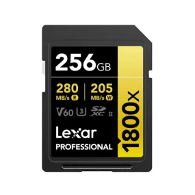 Lexar Professional 1800x 256GB SDXC UHS-II, U3, Gold Series