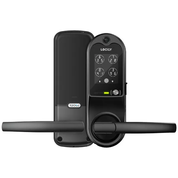 Lockly  Guard VISION LATCH 698L - Doorbell Video Camera Smart Lock - Latch Lever Set - Fingerprint Reader - Wi-Fi-Bluetooth App Controlled - Optional Finish