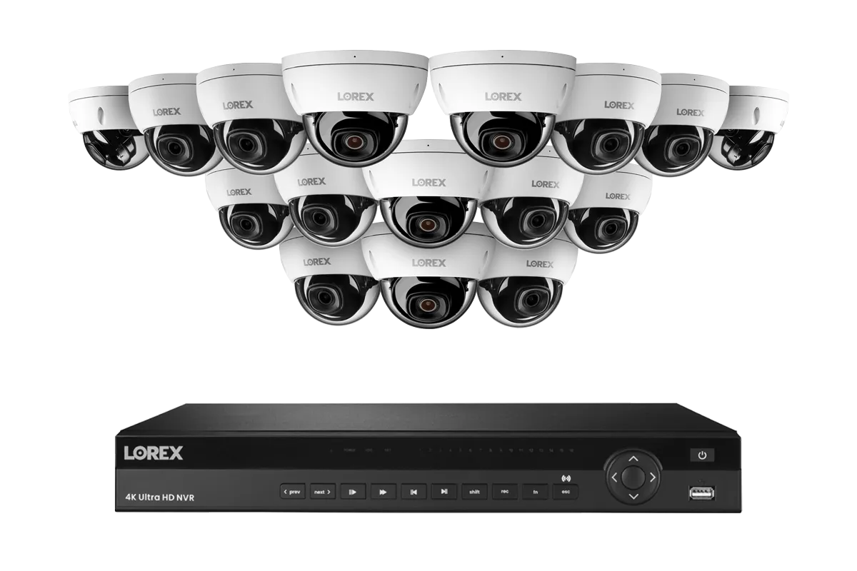 Lorex Elite Series 4K 16 Camera Capable 4TB Wired NVR System with 4MP (2K) A4 IP Dome Cameras