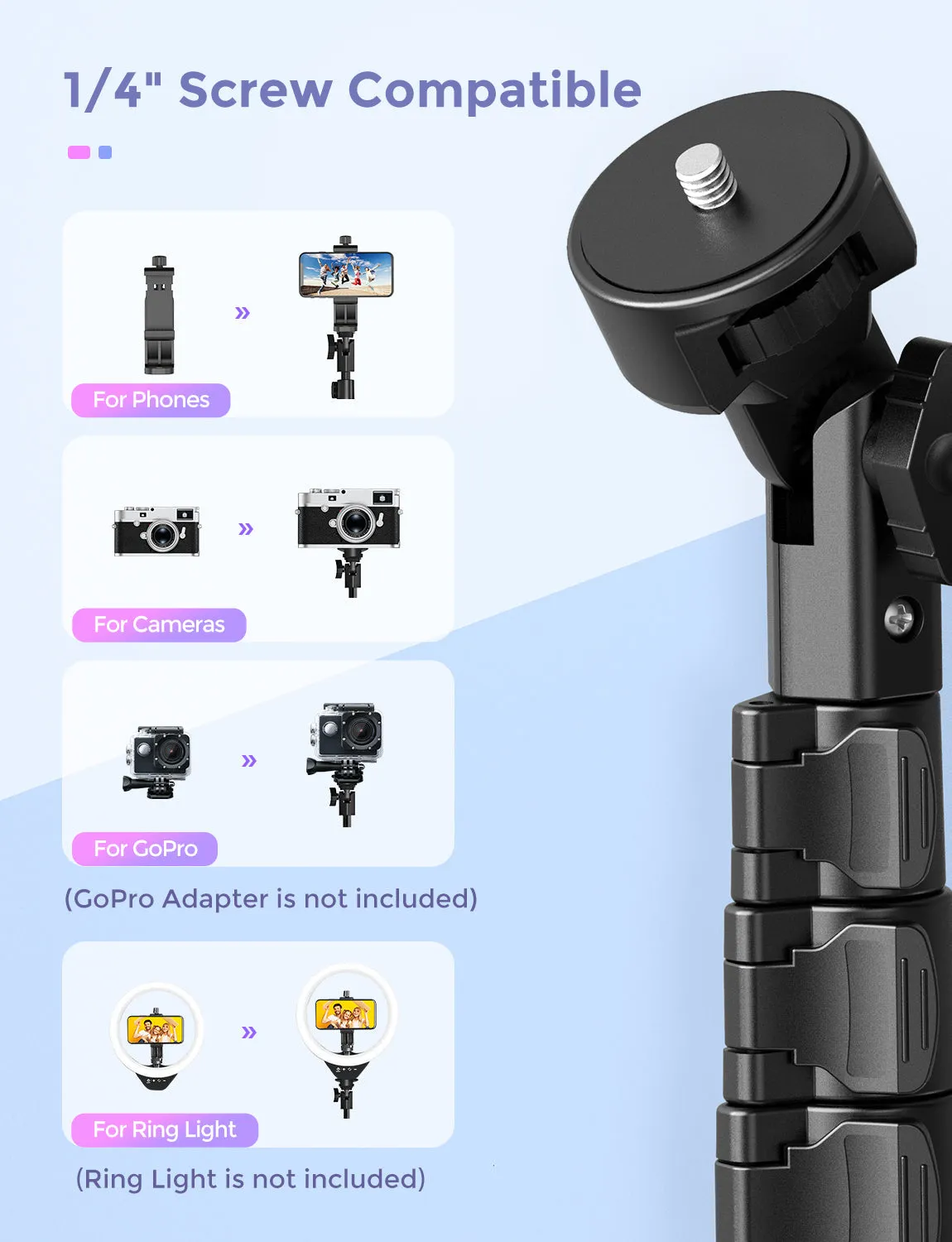 MPOW 62" Selfie Stick Tripod 194AB