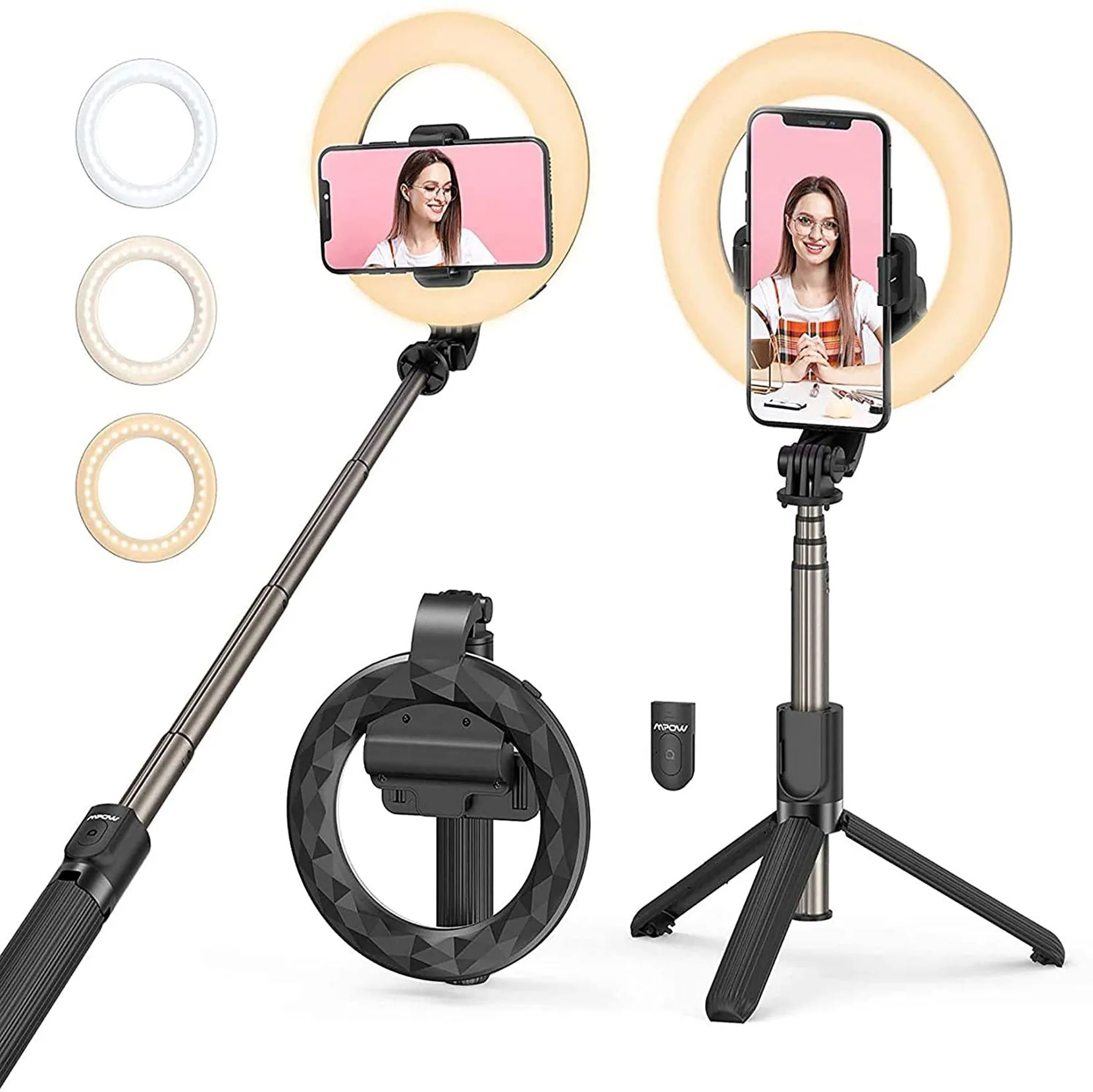 Mpow PA213B Ring Light with Tripod Stand & Phone Holder(tiktok)