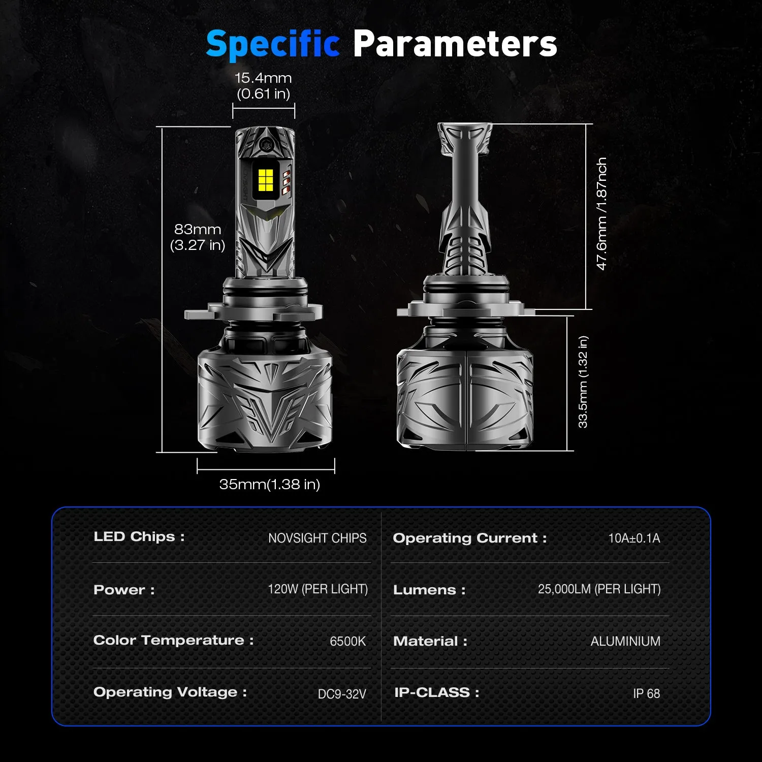 N70 Series | 9005 9006 Combo LED Bulbs Super Bright Headlights 240W 50000LM 6500K White | 4 Bulbs