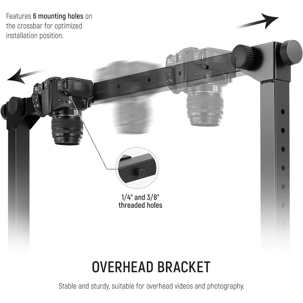 NEEWER 80cm Overhead Camera Mount Rig for Top-Down Flat Lay Shots with Quick Release Plate