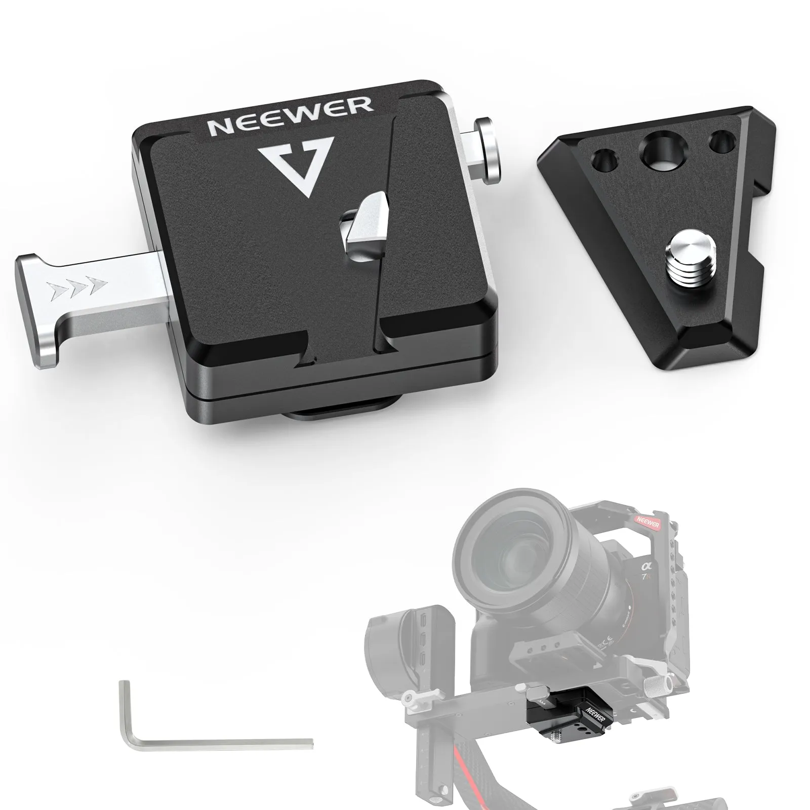 NEEWER GA009 Mini V Mount Battery Plate for DJI RS4 Pro RS3 Pro RS 2 RSC 2 Gimbal