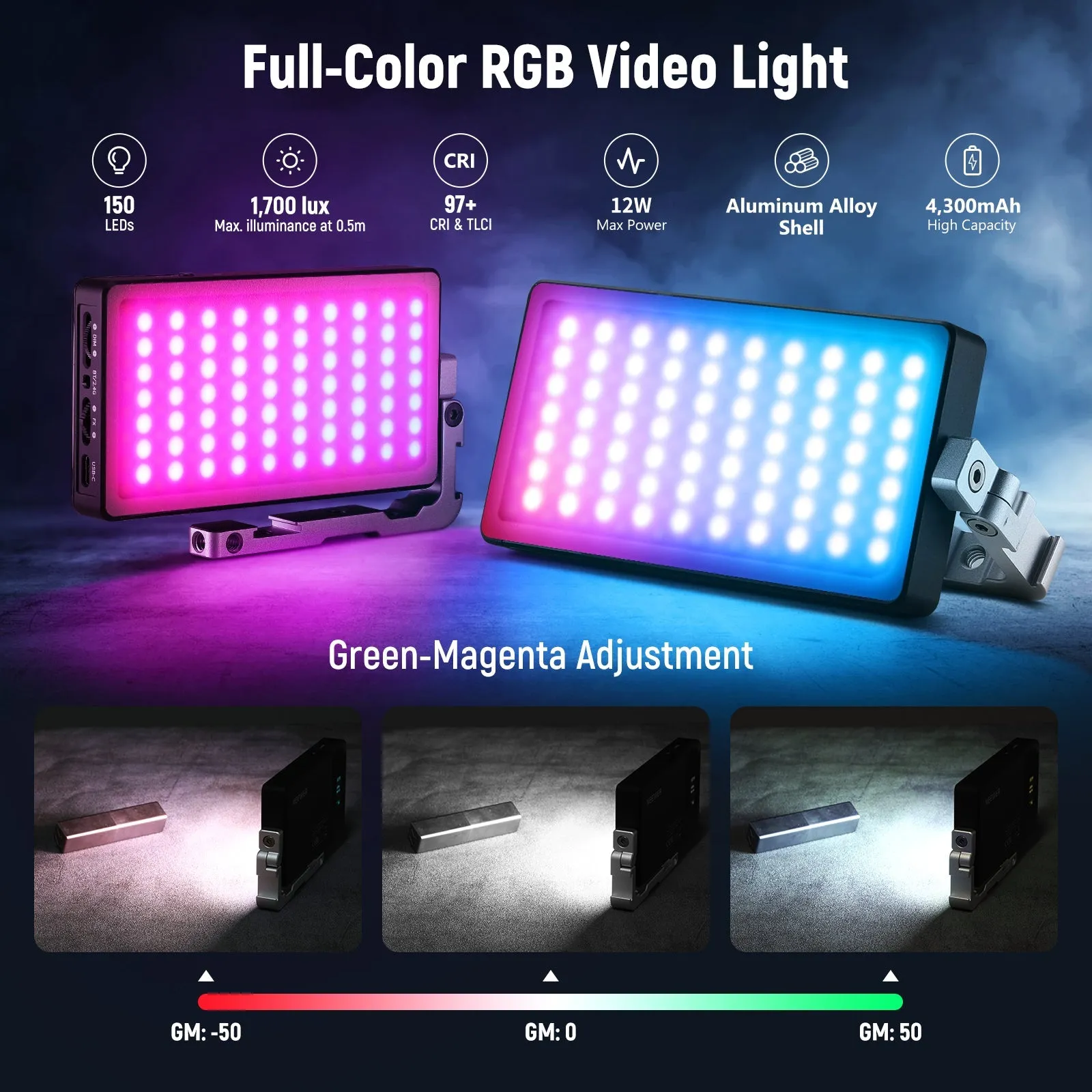 NEEWER SL90 Aluminum Alloy RGB Panel Video Light