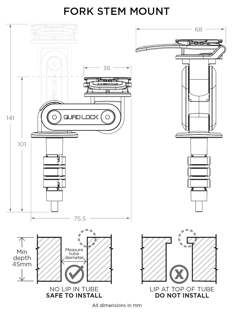 Quad Lock Fork Stem Mount