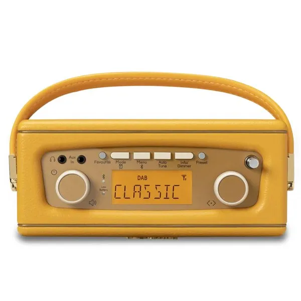 Roberts Revival Uno BT DAB DAB  FM Radio with 2 alarms and line out in Sunburst Yellow Bluetooth