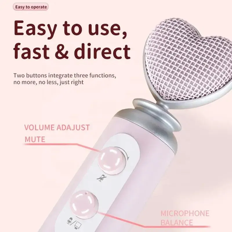 Shoppu Heart Professional USB Noise Reduction Pink Microphone For Mobile Phone