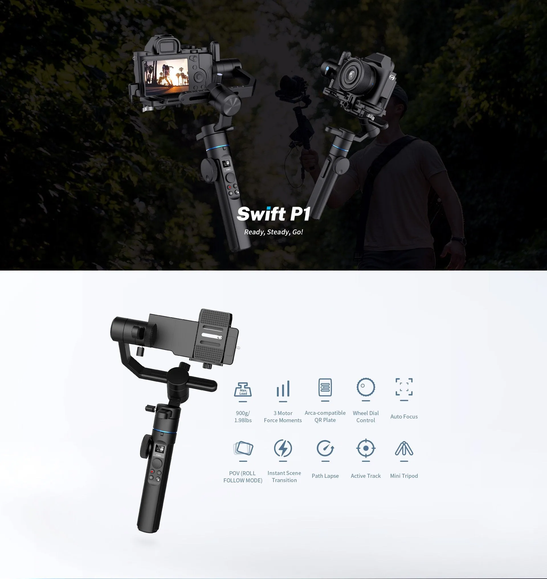 Sirui P1 Swift Gimbal for Cameras