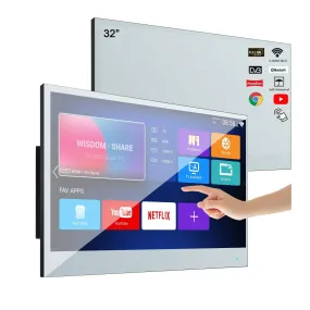 Soulaca 32 inches Smart Touchscreen Mirror LED TV for Bathroom Television Shower.