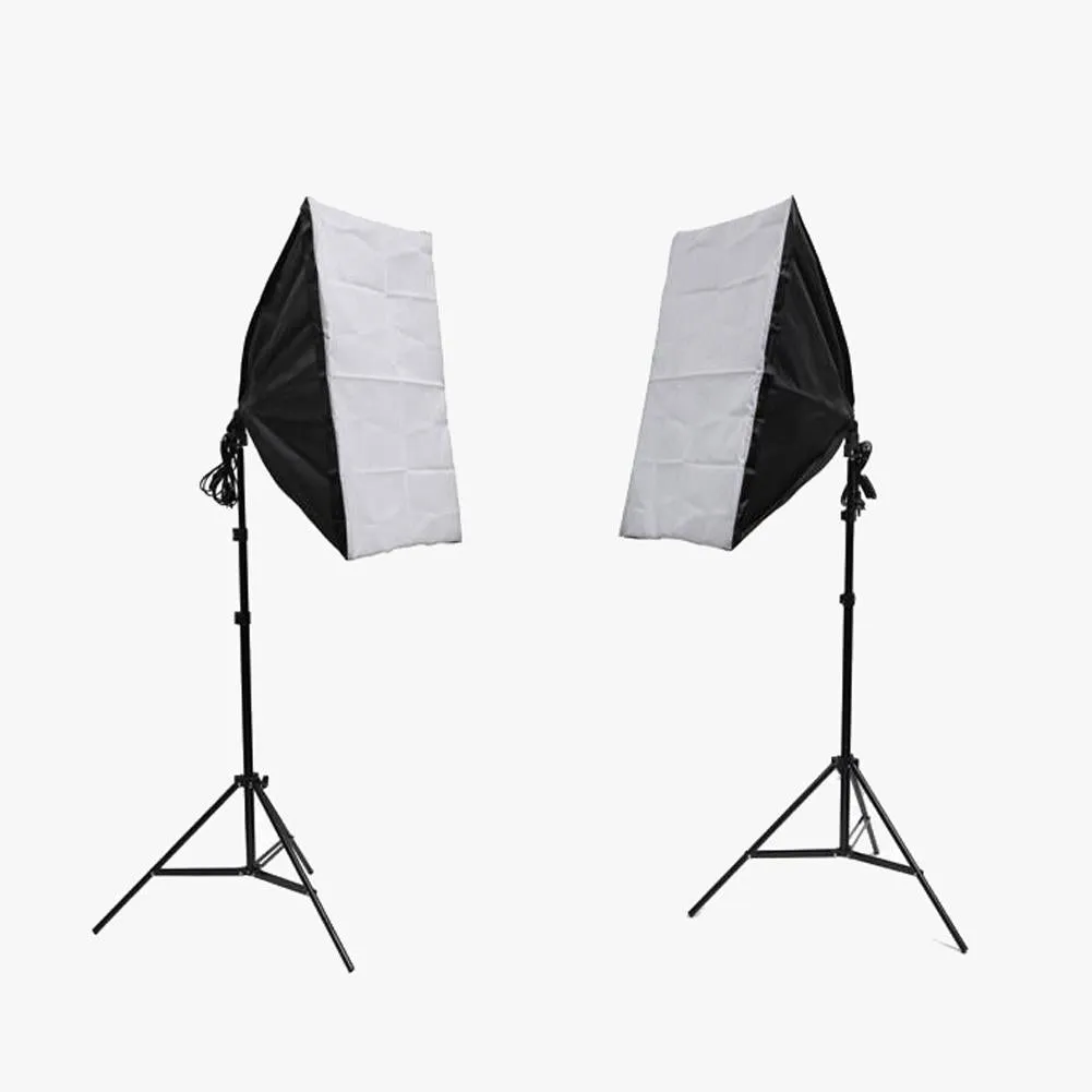 Starter Product Photography Lighting Kit With Monochrome Flat Lay Backdrop - Bundle